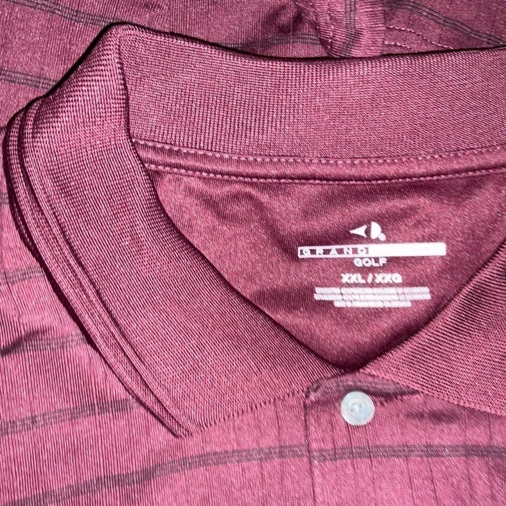 Men’s used Grand Slam XXL 2XL size golf burgundy polo shirt Pre - Picture 2 of 3